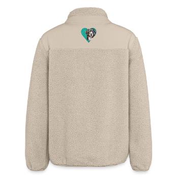 Bernese Mountain Dog Portrait - Relaxed Fit Unisex Sherpa Jacket by Stanley/Stella - beige - Back