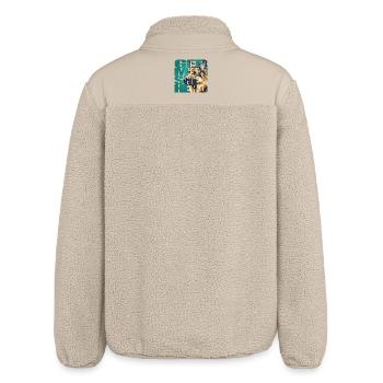German Shepherd Portrait - Relaxed Fit Unisex Sherpa Jacket by Stanley/Stella - beige - Back
