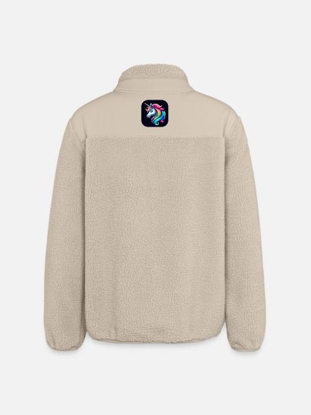 Einhorn Bunt Mähne Horn - Relaxed Fit Unisex Sherpajacke von Stanley/Stella - Beige