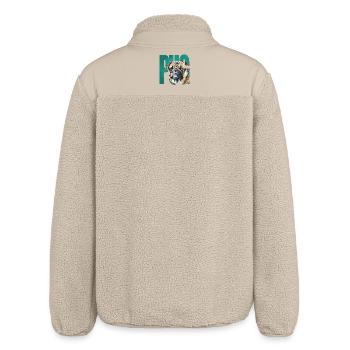 Mops Portrait - Relaxed Fit Unisex Sherpajacke von Stanley/Stella - Beige - Hinten