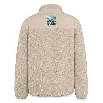 Scandinavian Christmas Village - Relaxed Fit Unisex Sherpa Jacket by Stanley/Stella - beige - Back