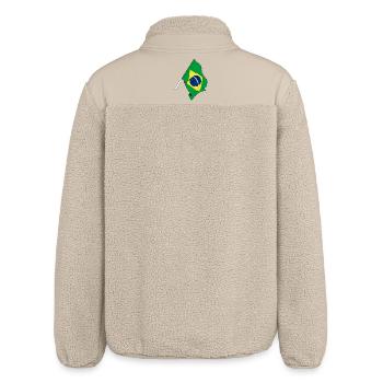 Flag of Brazil - Relaxed Fit Unisex Sherpa Jacket by Stanley/Stella - beige - Back