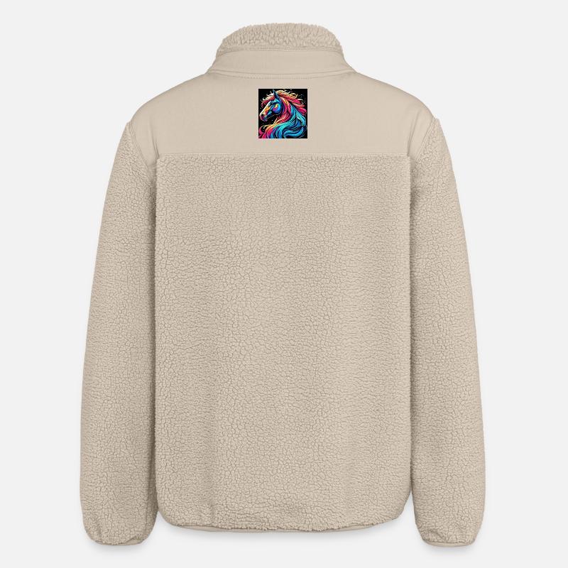 Pferd - Relaxed Fit Unisex Sherpajacke von Stanley/Stella - Beige