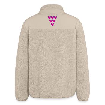 HERZ. HERZ. VALENTINSTAG. LIEBE. LIEBE. PAAR. - Relaxed Fit Unisex Sherpajacke von Stanley/Stella - Beige - Hinten