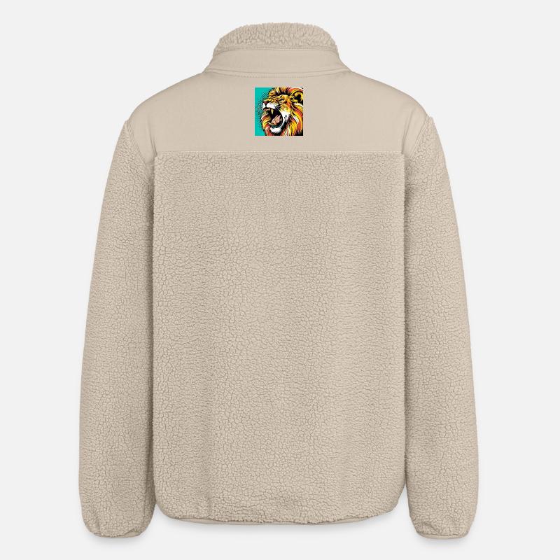 Löwe Pop Art - Relaxed Fit Unisex Sherpajacke von Stanley/Stella - Beige
