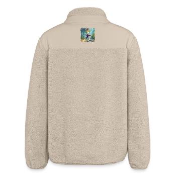 Frau, die über viel Müll springt - Relaxed Fit Unisex Sherpajacke von Stanley/Stella - Beige - Hinten