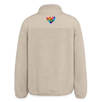 Colorful Heart - Relaxed Fit Unisex Sherpa Jacket by Stanley/Stella - beige - Back