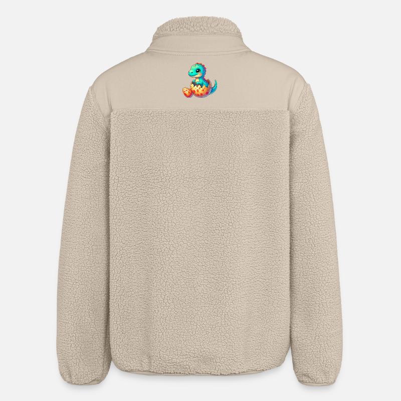 Dinosaur - Relaxed Fit Unisex Sherpa Jacket by Stanley/Stella - beige