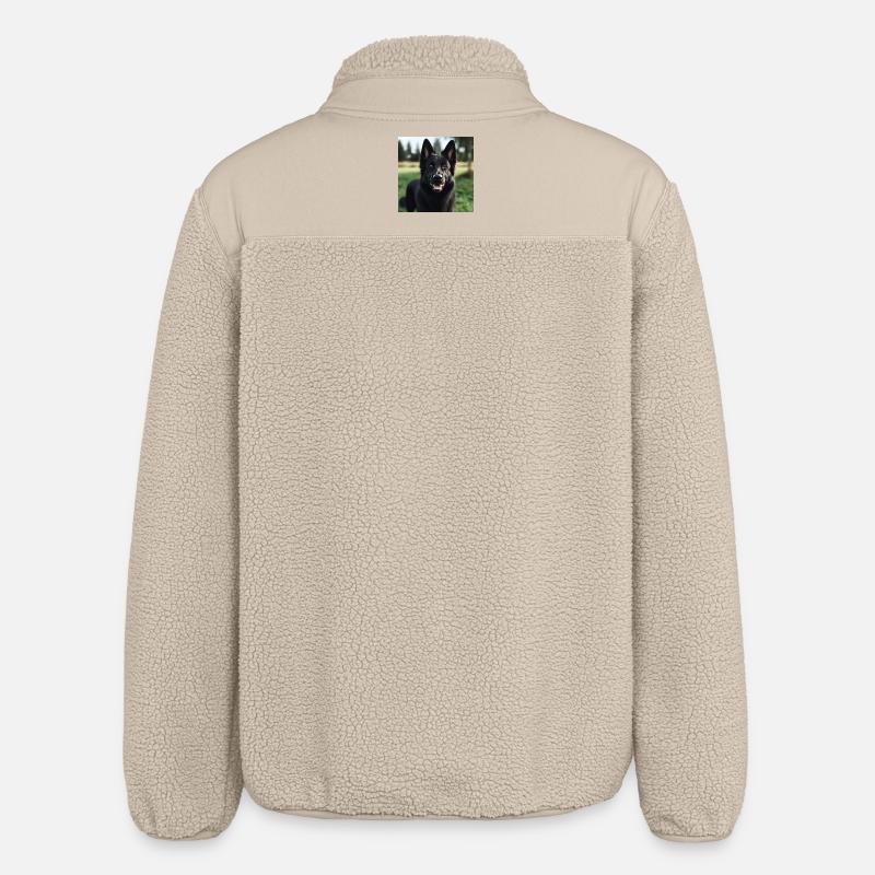Schwarzer Deutscher Schäferhund - Relaxed Fit Unisex Sherpajacke von Stanley/Stella - Beige