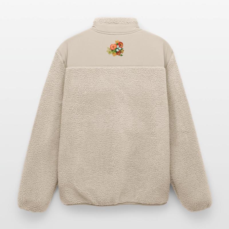 Bouquet with Easter Eggs Pattern Relaxed Fit Unisex Sherpa Jacket by Stanley/Stella