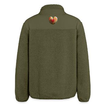 Ein Melonenherz - Relaxed Fit Unisex Sherpajacke von Stanley/Stella - Khaki - Hinten