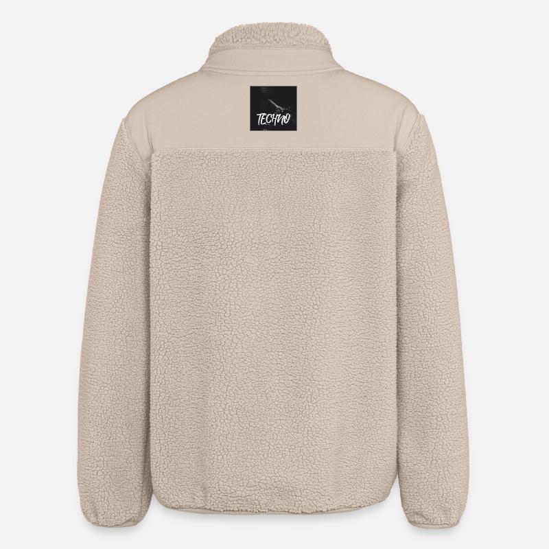 Energetic techno design with DJ motif - Relaxed Fit Unisex Sherpa Jacket by Stanley/Stella - beige