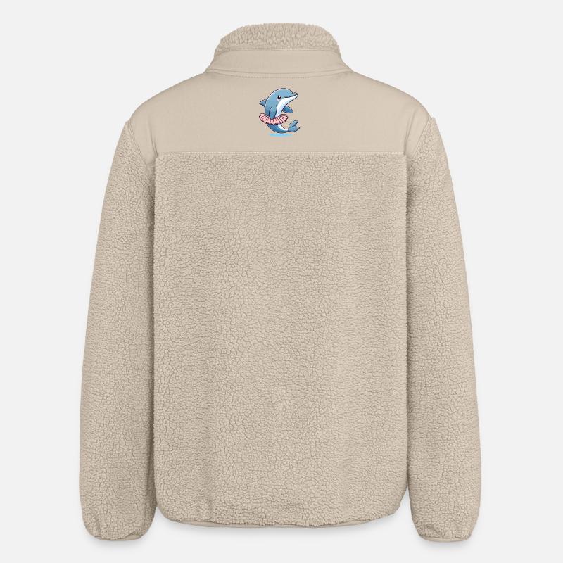 Dauphin de ballet : Vagues gracieuses - Veste sherpa unisexe coupe décontractée Stanley/Stella - beige
