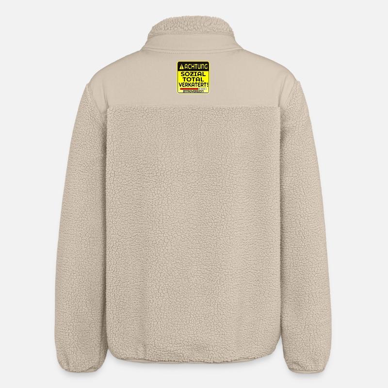 INTROVERTIERTE PERSON INTROVERSION IRONIE - Relaxed Fit Unisex Sherpajacke von Stanley/Stella - Beige