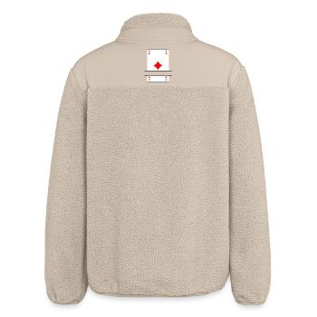 Spielkarten-Ass aus Karo mit Bannerplatz - Relaxed Fit Unisex Sherpajacke von Stanley/Stella - Beige - Hinten