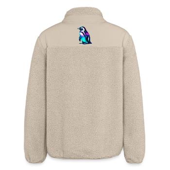 Aurora Borealis Pinguin - Relaxed Fit Unisex Sherpajacke von Stanley/Stella - Beige - Hinten