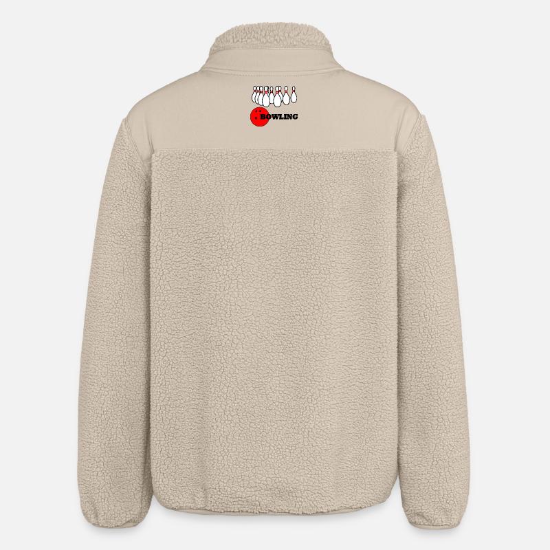 Logo de bowling - Veste sherpa unisexe coupe décontractée Stanley/Stella - beige