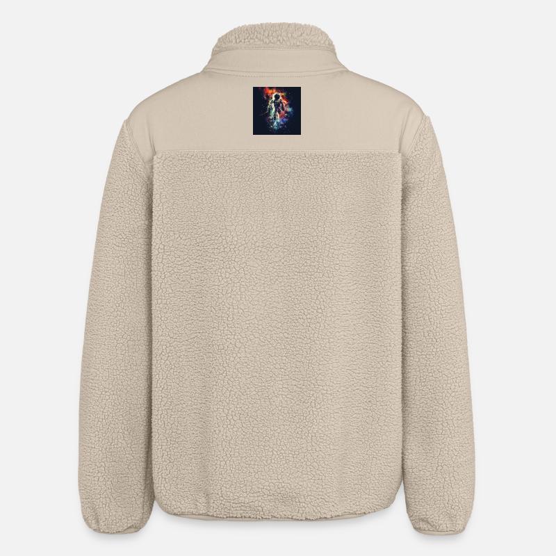 Astronauts Design Space Planets Space - Relaxed Fit Unisex Sherpa Jacket by Stanley/Stella - beige