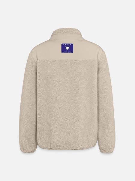 Jeg går i seng med hønsene - Stanley/Stella unisex sherpajakke afslappet pasform - beige