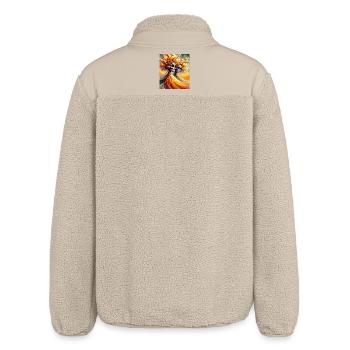 Fancy Floral Skeleton - Relaxed Fit Unisex Sherpa Jacket by Stanley/Stella - beige - Back
