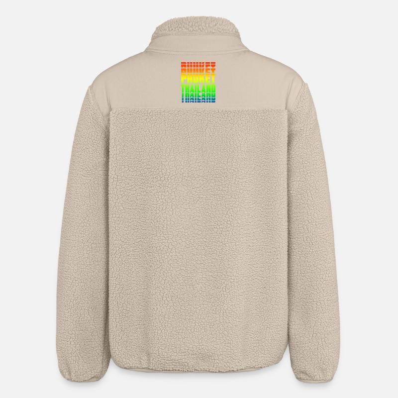 Phuket Thailand Regenbogen Design - Relaxed Fit Unisex Sherpajacke von Stanley/Stella - Beige