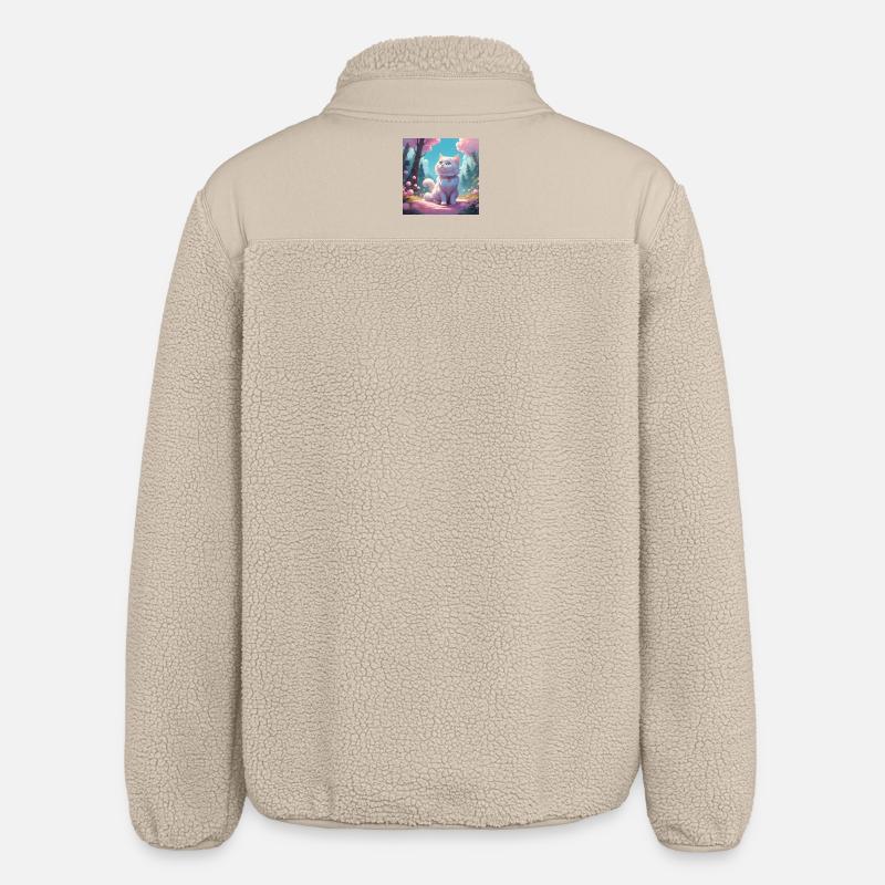 Kätzchen im Wald - Relaxed Fit Unisex Sherpajacke von Stanley/Stella - Beige