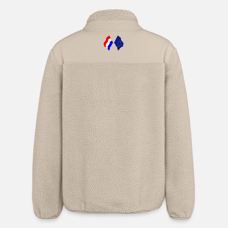 Drapeau des Pays-Bas, drapeau de l’Europe - Veste sherpa unisexe coupe décontractée Stanley/Stella - beige