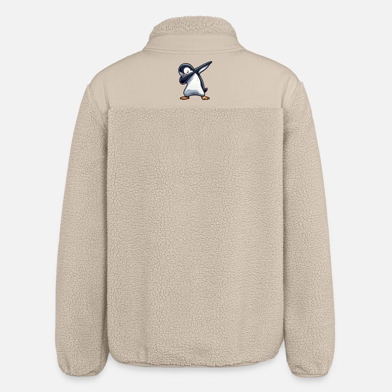 Penguin Dab Dabbing Cool Relaxed - Relaxed Fit Unisex Sherpa Jacket by Stanley/Stella - beige