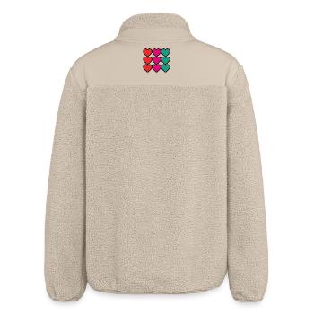 HERZ. VIELEN DANK. GELIEBTE. MEISTER. DANKE HERRIN. - Relaxed Fit Unisex Sherpajacke von Stanley/Stella - Beige - Hinten