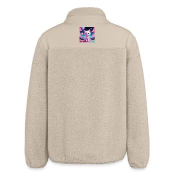 Kittens on foreign planets - Relaxed Fit Unisex Sherpa Jacket by Stanley/Stella - beige - Back
