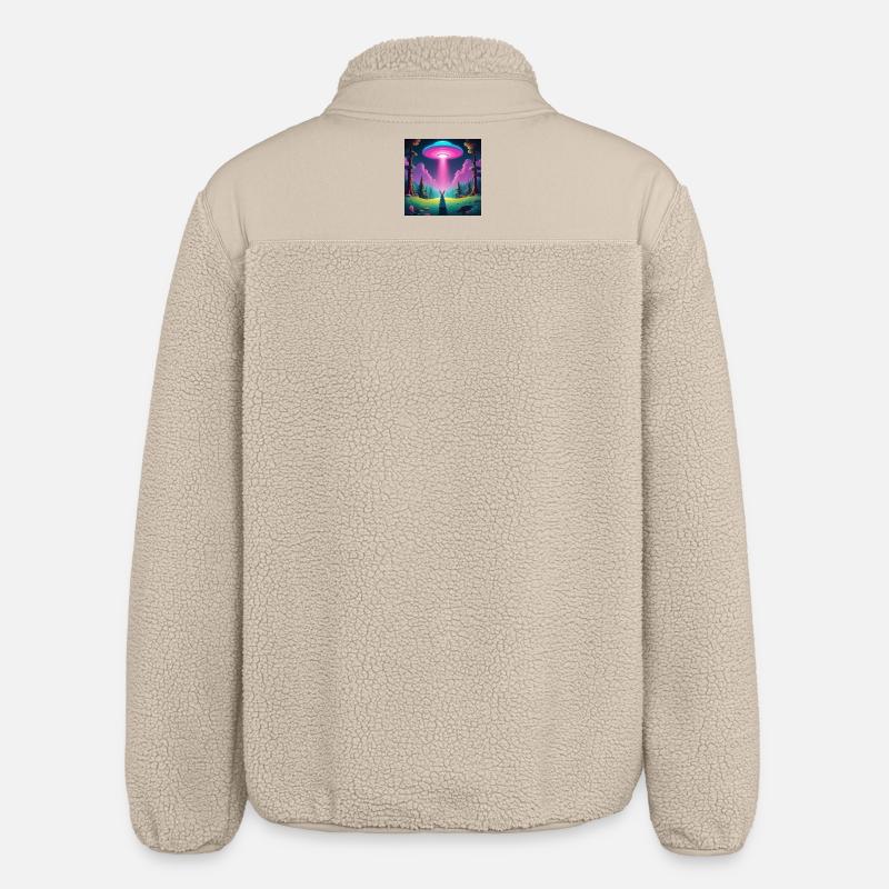 UFO with rabbit - Relaxed Fit Unisex Sherpa Jacket by Stanley/Stella - beige
