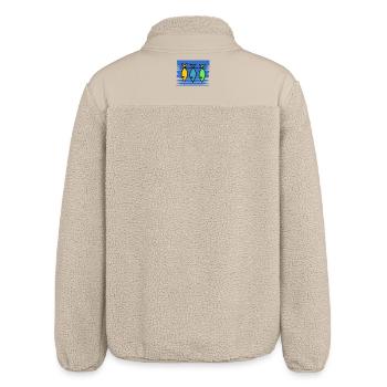 FISH. SARDINE. APRIL FOOLS. SEA. OCEAN - Relaxed Fit Unisex Sherpa Jacket by Stanley/Stella - beige - Back