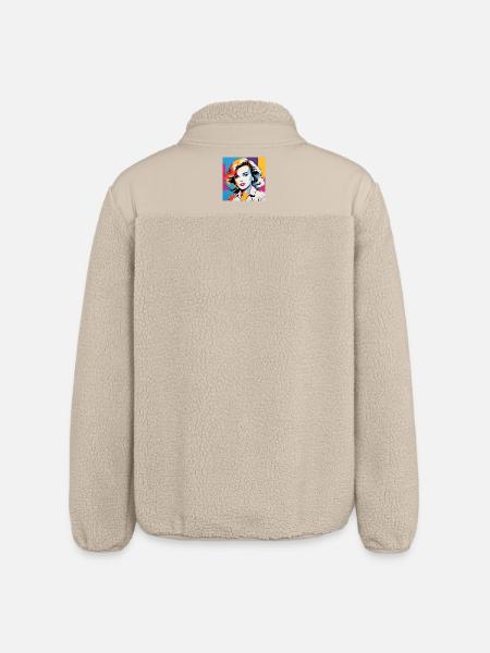 Portrait pop art femme iconique - Veste sherpa unisexe coupe décontractée Stanley/Stella - beige