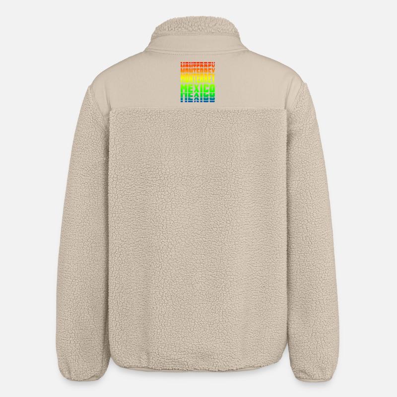 Monterrey Mexiko Regenbogen Design - Relaxed Fit Unisex Sherpajacke von Stanley/Stella - Beige