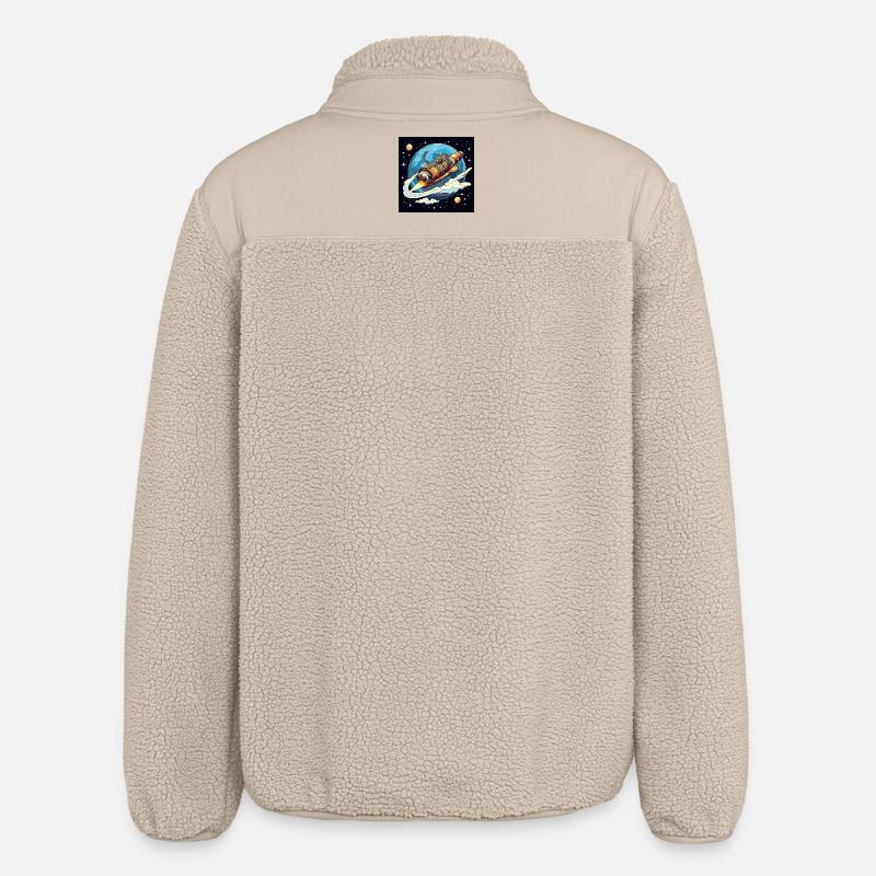 Vol de fusée dans l’espace - Veste sherpa unisexe coupe décontractée Stanley/Stella - beige