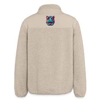 Nilpferd mit Sonnenbrille - Relaxed Fit Unisex Sherpajacke von Stanley/Stella - Beige - Hinten