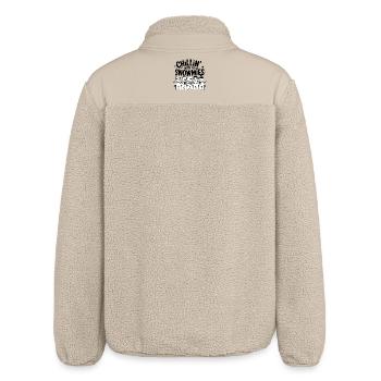 Adorable Chillin’ with My Snowmies Design - Relaxed Fit Unisex Sherpa Jacket by Stanley/Stella - beige - Back