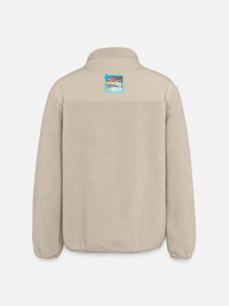 Sea atmosphere with sunset - Relaxed Fit Unisex Sherpa Jacket by Stanley/Stella - beige