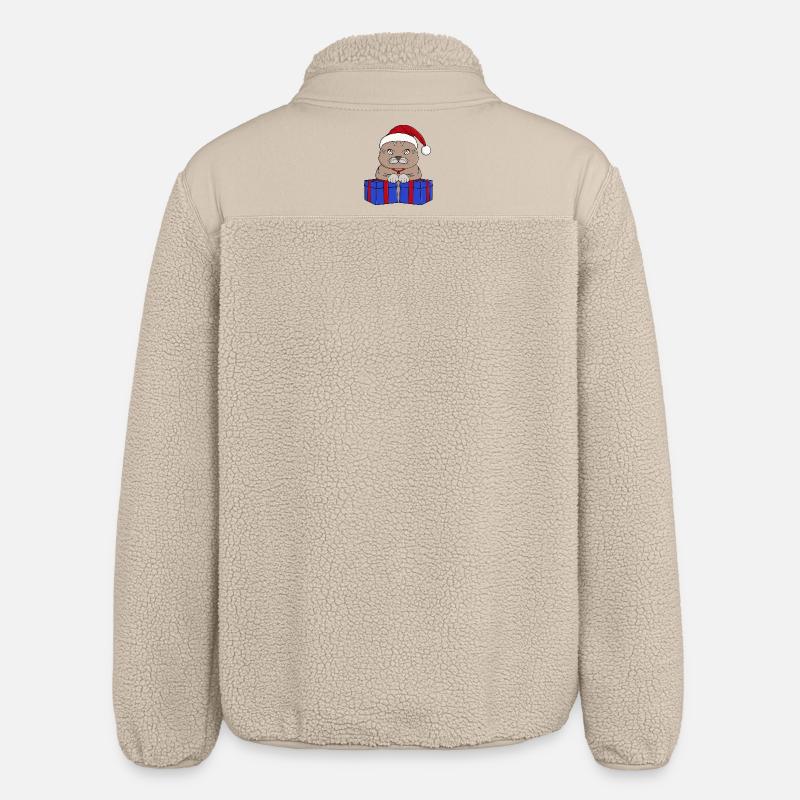 Mignon chat Père Noël - Veste sherpa unisexe coupe décontractée Stanley/Stella - beige