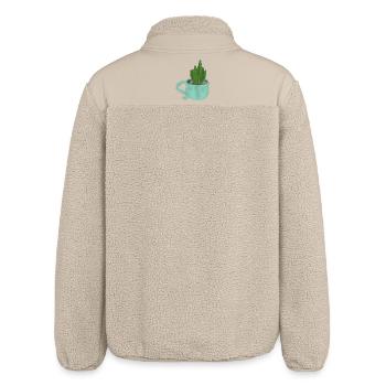 A cup with a succulent plant - Relaxed Fit Unisex Sherpa Jacket by Stanley/Stella - beige - Back