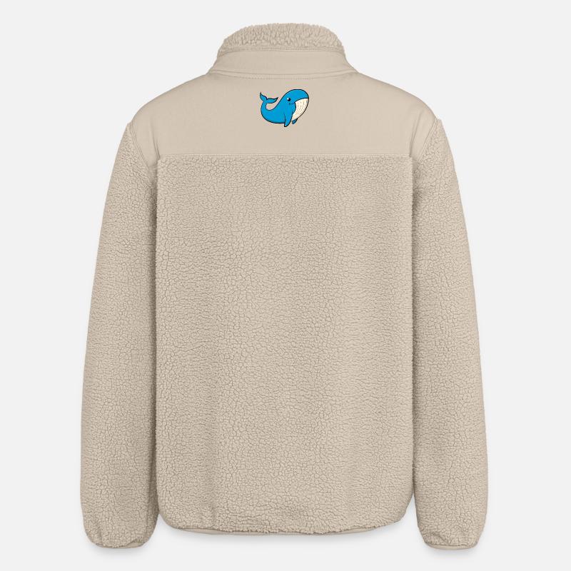 Fröhlicher Blauwal - Relaxed Fit Unisex Sherpajacke von Stanley/Stella - Beige