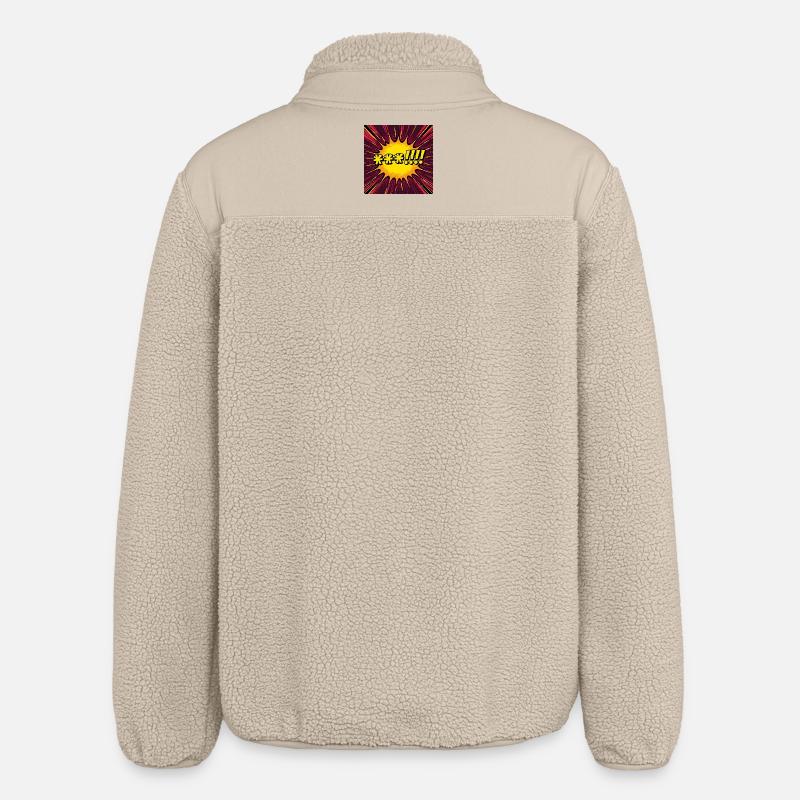 Comic Explosion Yellow Pop - Relaxed Fit Unisex Sherpa Jacket by Stanley/Stella - beige