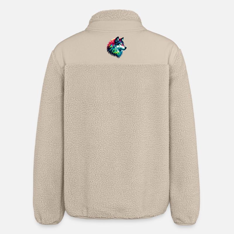 Wolf - Relaxed Fit Unisex Sherpajacke von Stanley/Stella - Beige