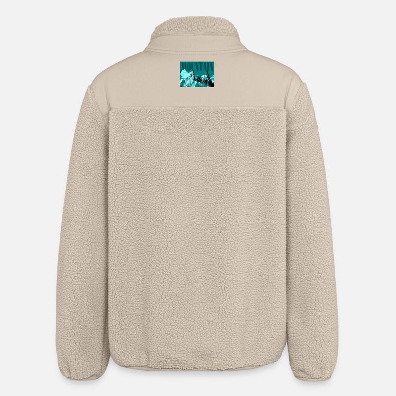 Abstrakter eisiger Berg - Relaxed Fit Unisex Sherpajacke von Stanley/Stella - Beige