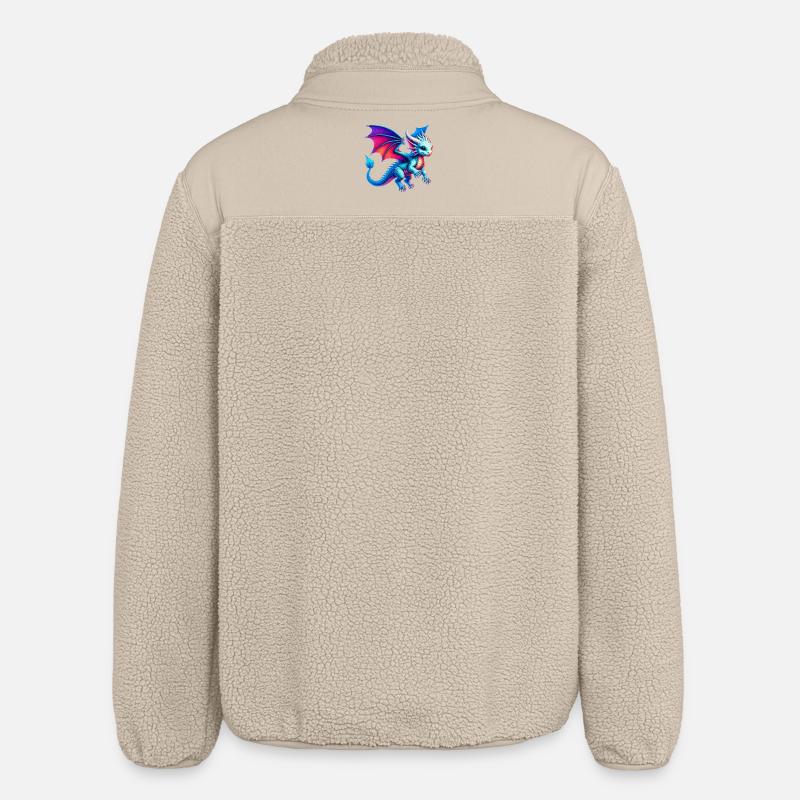 Drache - Relaxed Fit Unisex Sherpajacke von Stanley/Stella - Beige