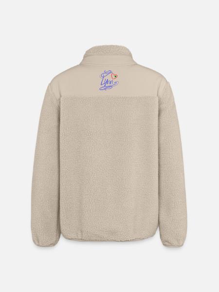 Lynn with heart and shamrock - Relaxed Fit Unisex Sherpa Jacket by Stanley/Stella - beige
