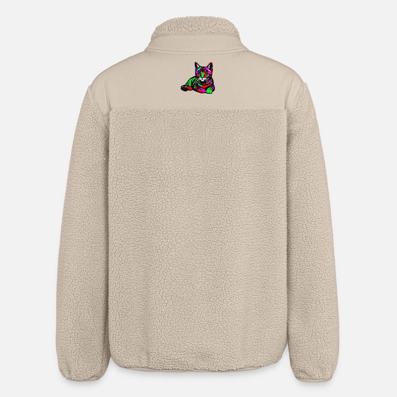 Cat - Relaxed Fit Unisex Sherpa Jacket by Stanley/Stella - beige