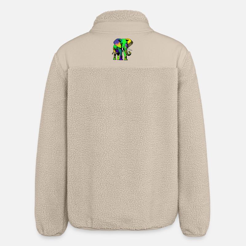 Elefant - Relaxed Fit Unisex Sherpajacke von Stanley/Stella - Beige