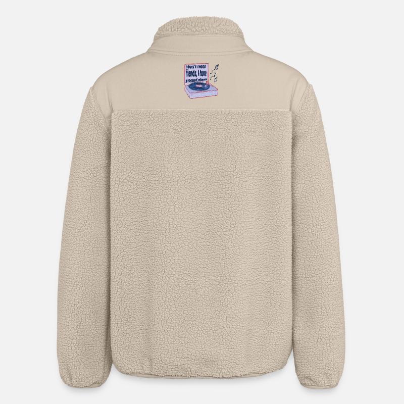Turntables instead of friends – music is enough - Relaxed Fit Unisex Sherpa Jacket by Stanley/Stella - beige