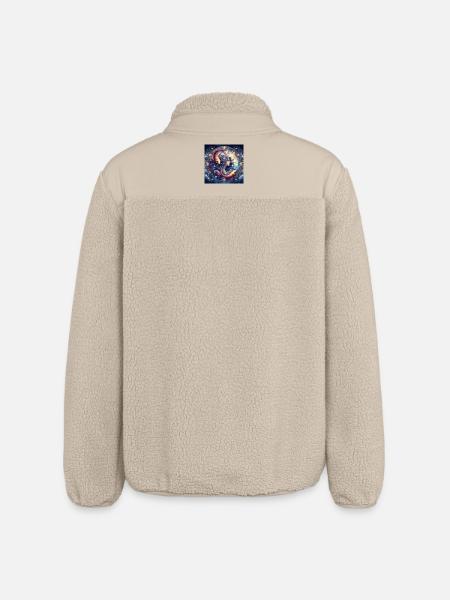 PISCES \ Zodiac Signs - Relaxed Fit Unisex Sherpa Jacket by Stanley/Stella - beige